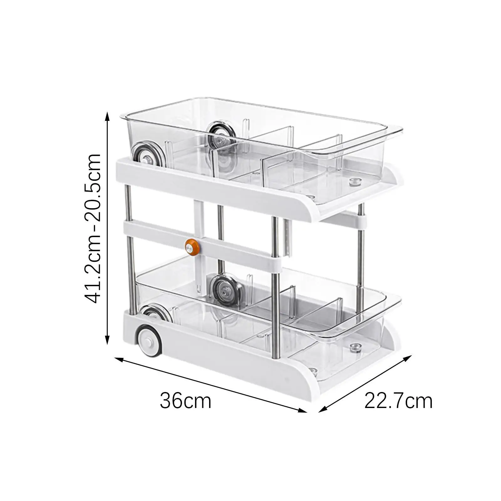 Bathroom Under Cabinet Organizer Shelf with Dividers Multifunctional for Office Removable Drawer Height Adjustable 20.5-41cm