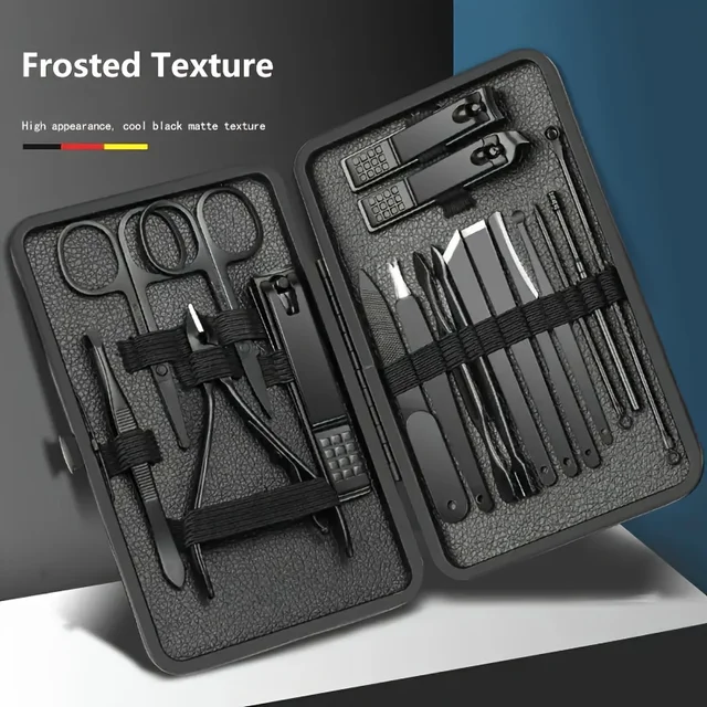 Juego de manicura negra clásicas.