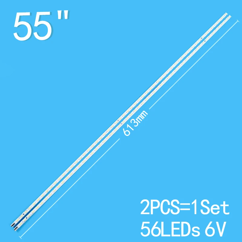 New 2PCS/lot 56LEDs 613mm For 55