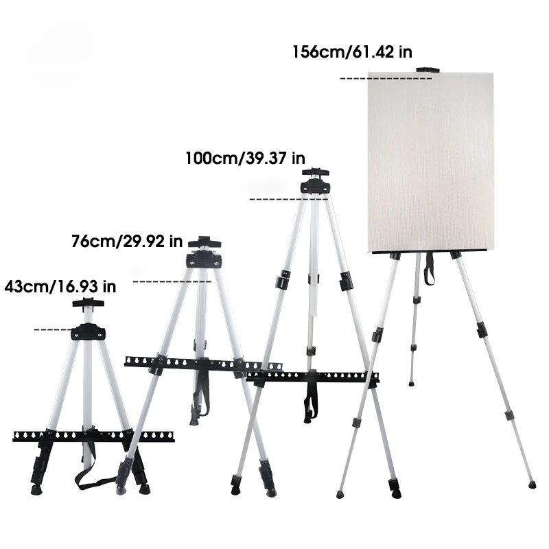 Portable Adjustable Metal Sketch Easel Sketch Drawing For Artist Art Supplies Stand Foldable Travel Easel Shelf With Bag Outdoor - 3