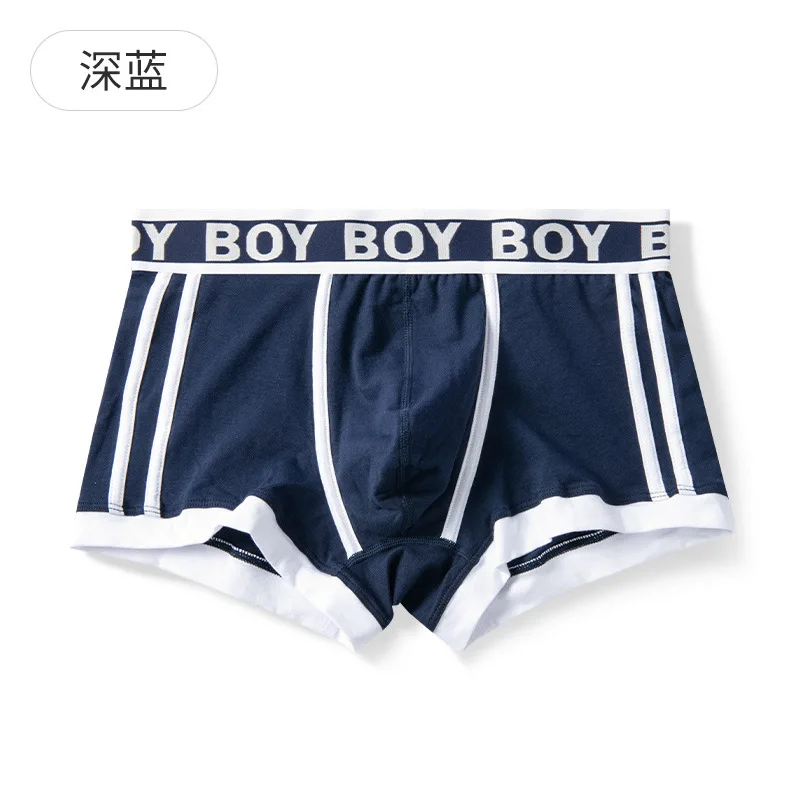 

Мужские хлопковые трусы в стиле пэчворк, дышащие боксеры со средней талией, модные удобные Молодежные боксеры, мужские мягкие шорты