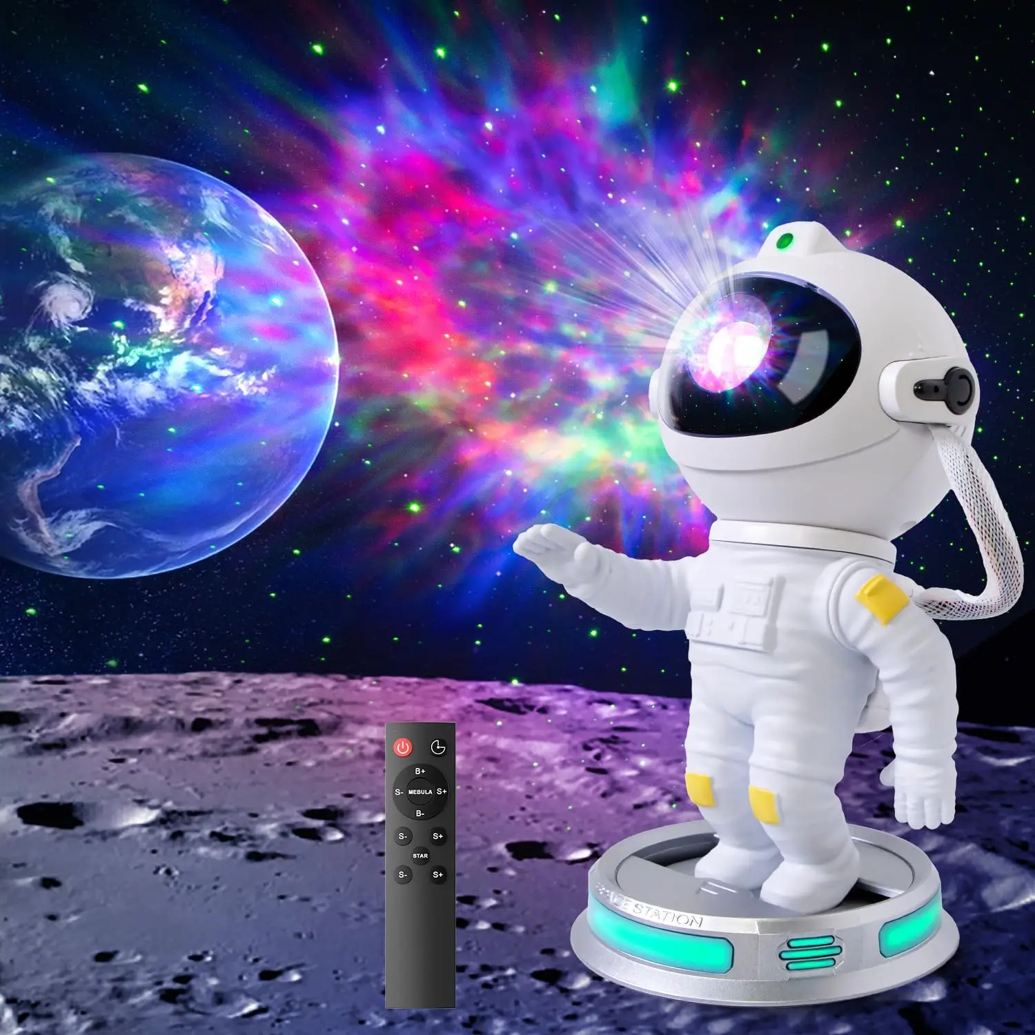 

LED Galaxy Star Projector Starry Sky Night Light Astronaut Lamp Home Room Decor Decoration Bedroom Decorative Luminaires Gift