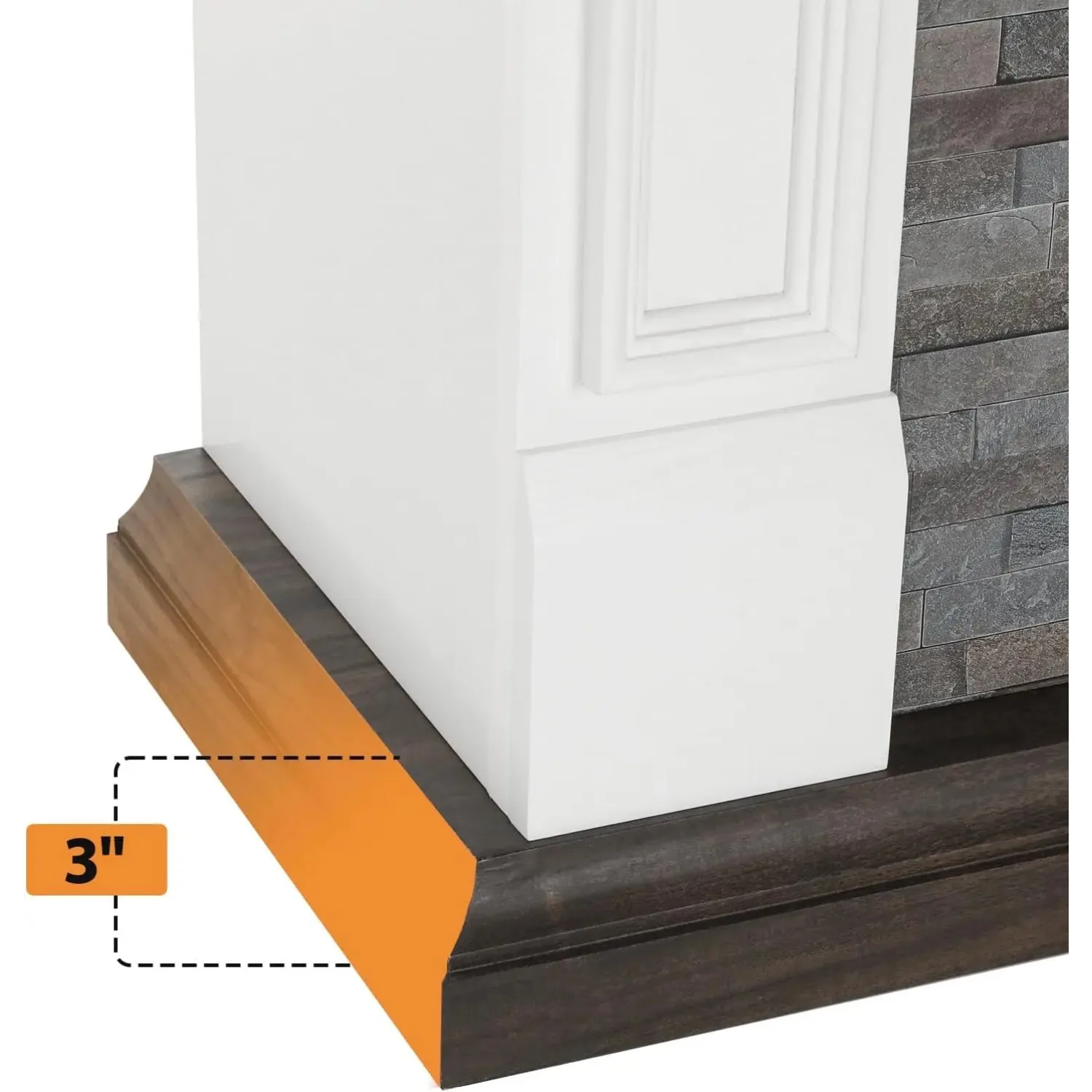 44 Inches Electric Fireplace with Mantel, Portable Freestanding Wood Stove Heater, Realistic 3D Dancing Flame Effect,White&brown 5
