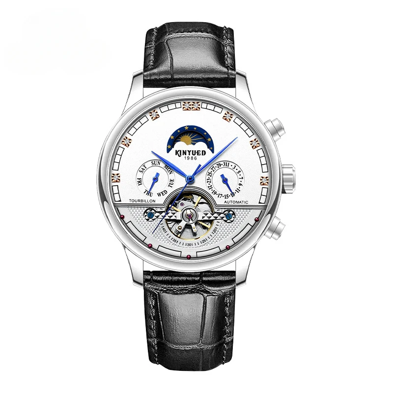 Men'S Uhr Waterproof Wrist Watches Watch For Men Luxury Original Moon Phase Automatic Mechanical Dress High Quality Tourbillon