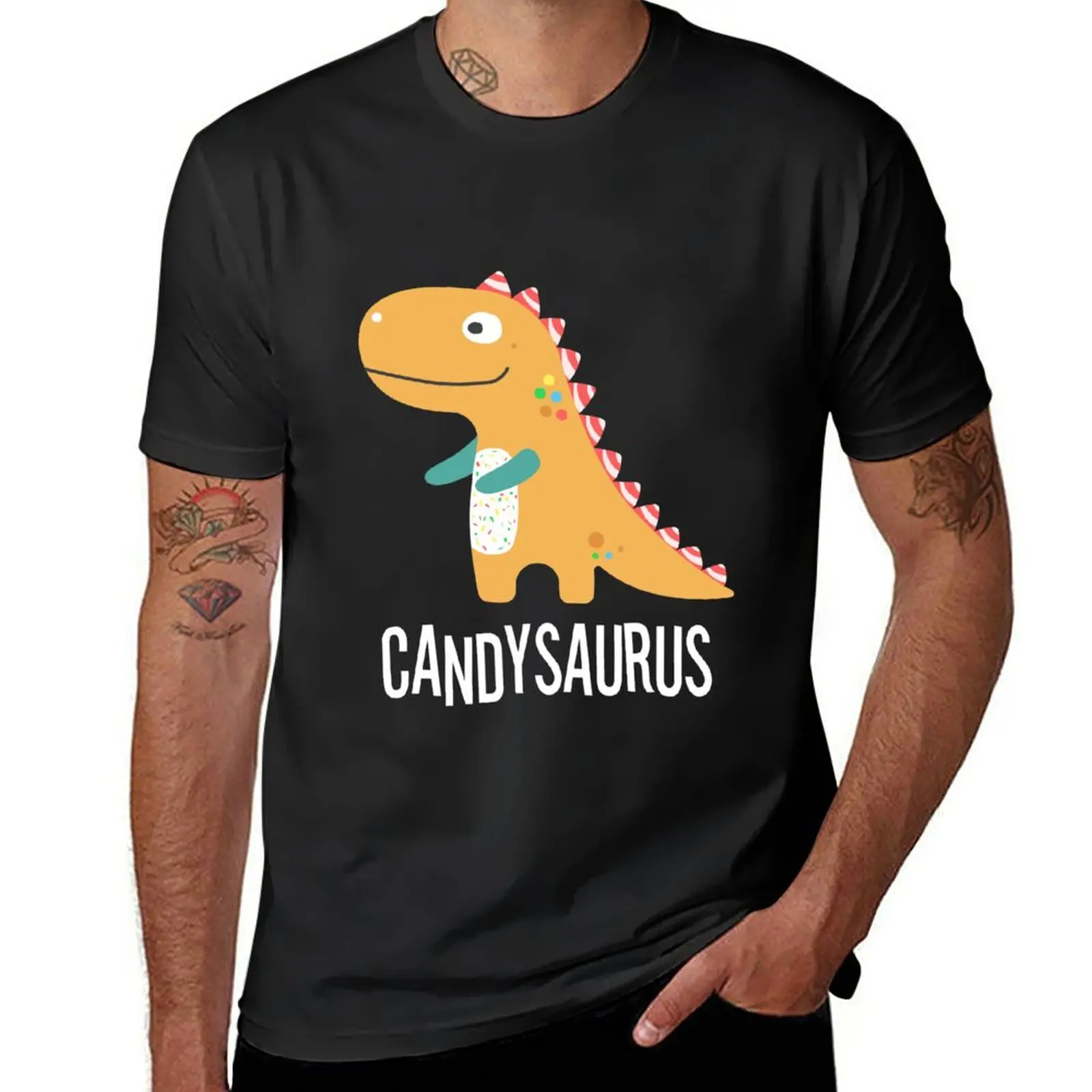 

New Cute Fun Halloween Dinosaur Candy Corn T-Shirt plus size tops graphic t shirt Anime t-shirt mens graphic t-shirts anime