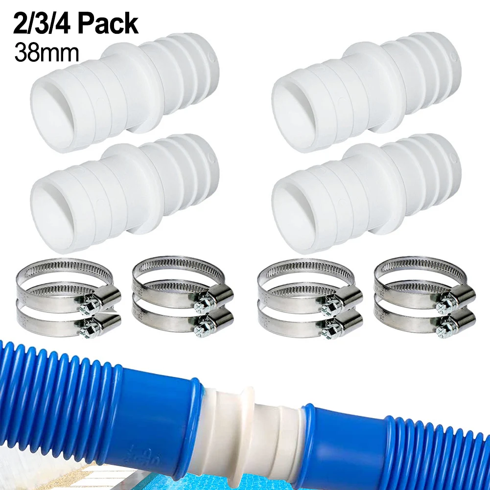 2/3/4 Set Hose Connector With 38mm Hose Clamps Pool Hose Adapter For
