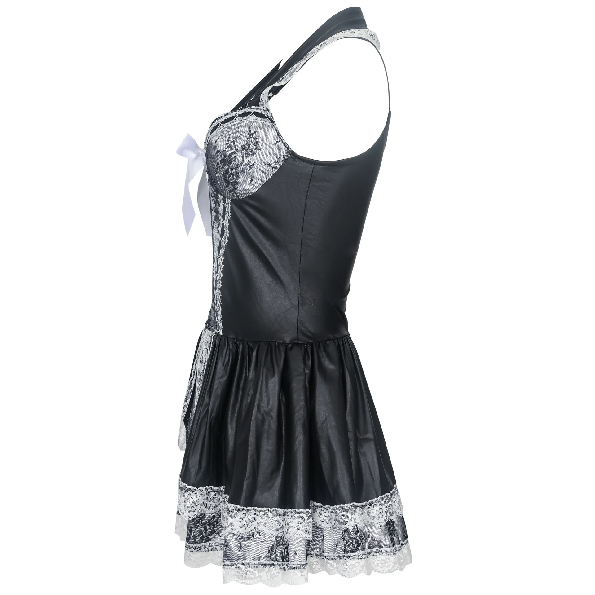 Matching maid headpiece with soft lace edge and black fabric detail