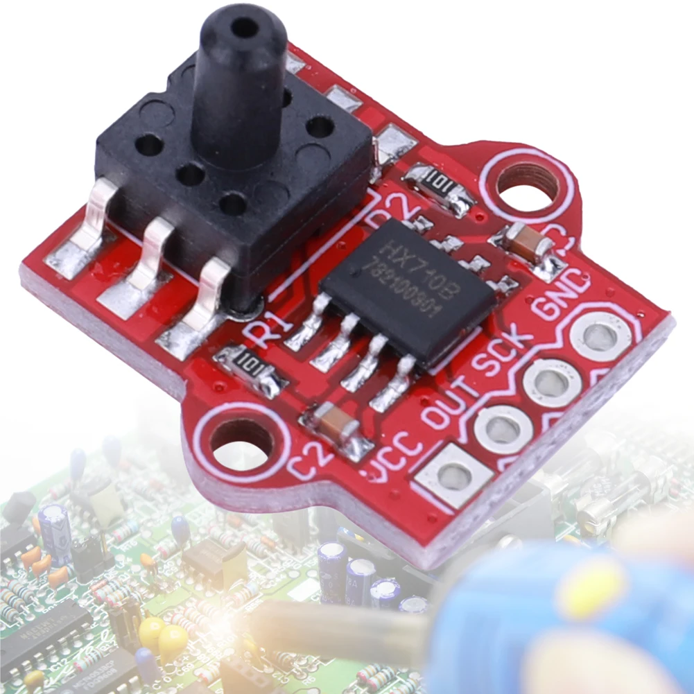 Sensor Module Pressure Sensor Module DC 3.3/5V 0-40KPa Air Pressure Sensor Connect 2.5mm Soft Tube Liquid Level Module Digital Barometric Pressure Sensor for Arduino