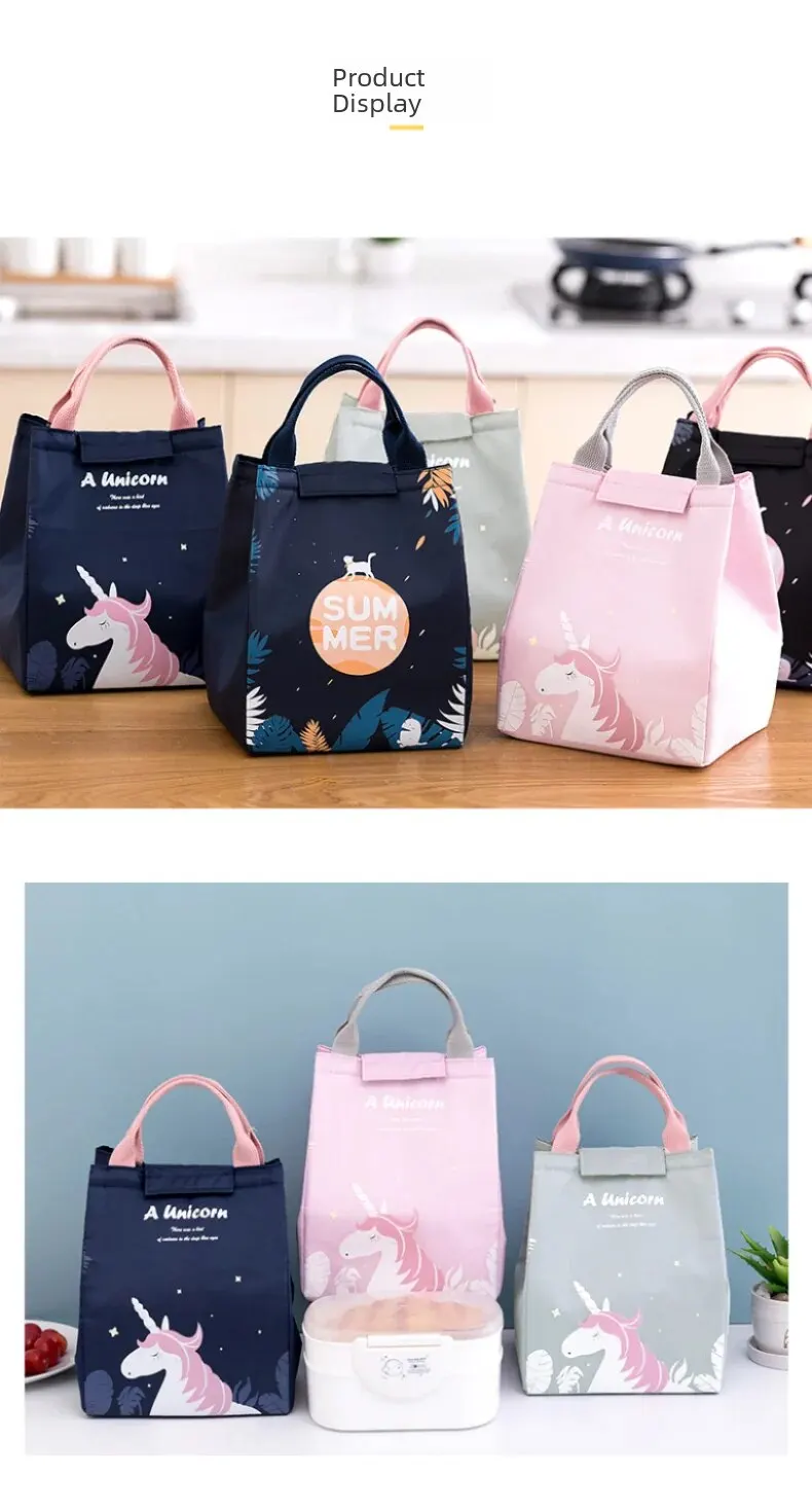 Sea4593c729544f41a430ea687e57eaabu Insulated Lunch Box Bag Portable Thickened Aluminium Foil Bento Box Bag Oxford Cloth Material Japanese Style Mallzona