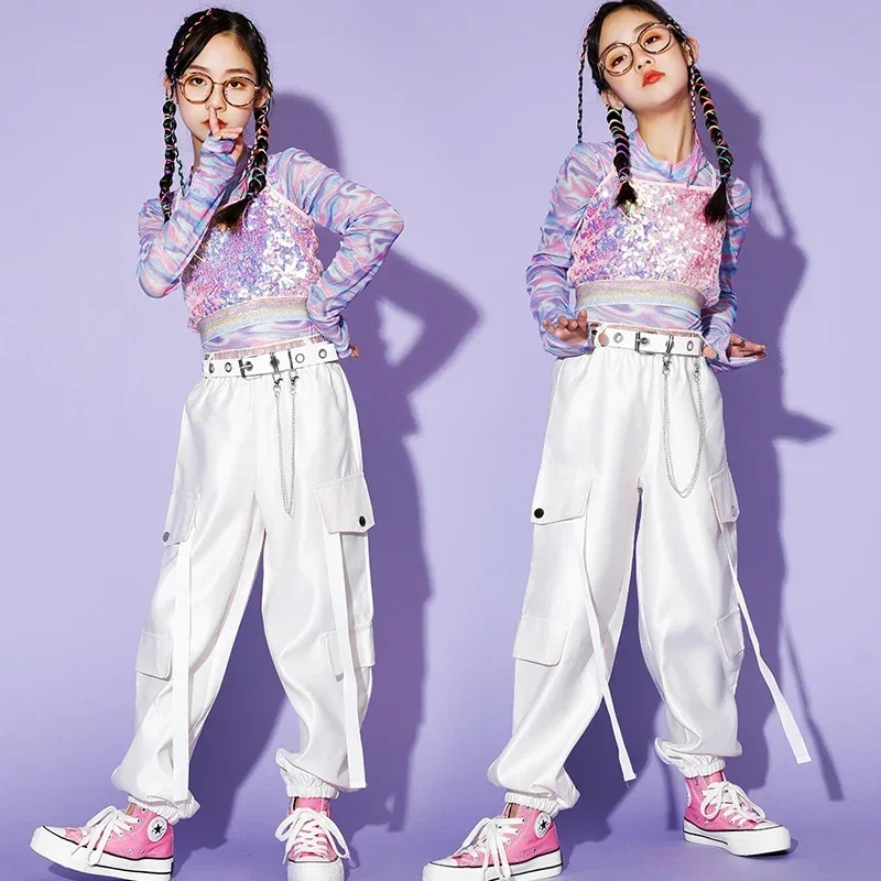 

Children's Jazz Dance Performance Costume Girls Summer Hip Hop Street Dance Show Costume Girls Stage Walking Kids Tide Clothes