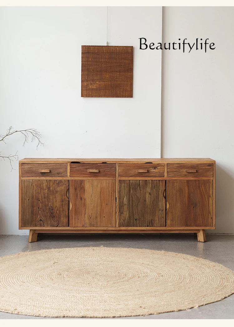 

Nordic Silent Wind Solid Wood Sideboard Household Minimalist Curio Cabinet