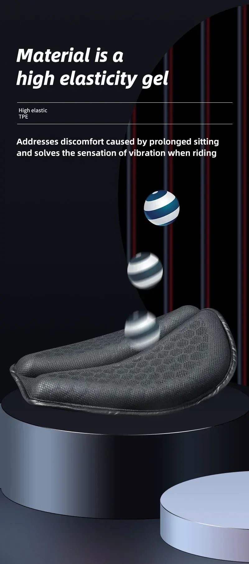 Motorrad Sitzkissen Anti-Rutsch Motorrad Aufblasbare 3D Schlag Luft Kissen Druckentlastung Fahrt Sitz Pad Motorrad Zubehör – Detail 6