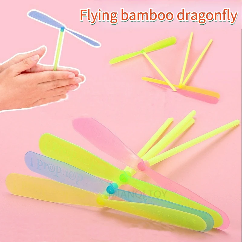 Outdoor Toys Traditional Classic Nostalgic Novelty Plastic Bamboo Dragonfly Propeller Baby Children's Toy Flying Arrow Kids Game
