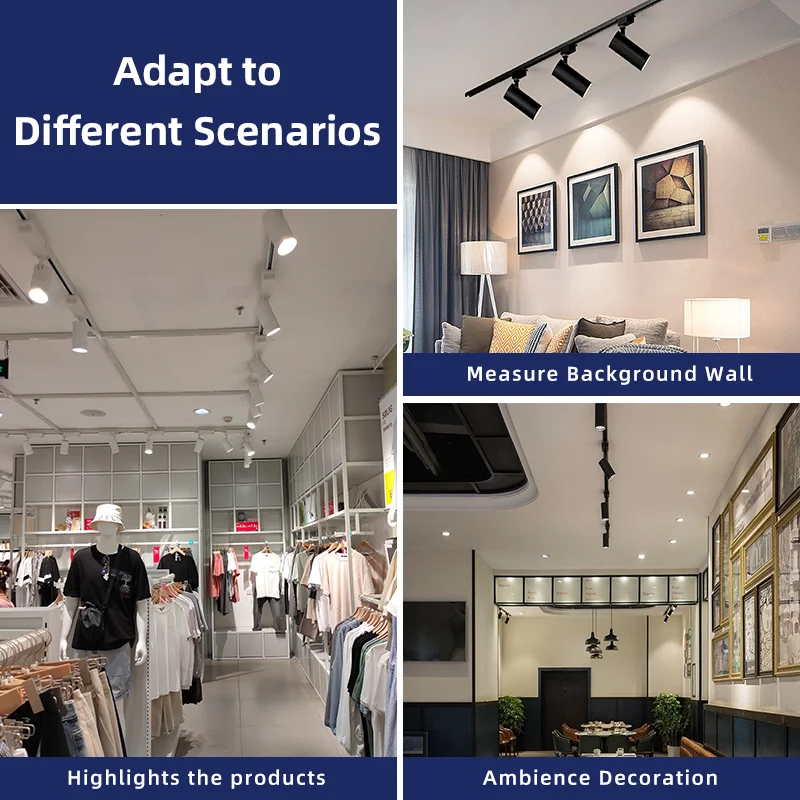 110V 220V Spotes To Ceiling Lighting Rail COB Track Light System Spotlight Fixture Track Lamp Set For Kitchen Living Room Store 4