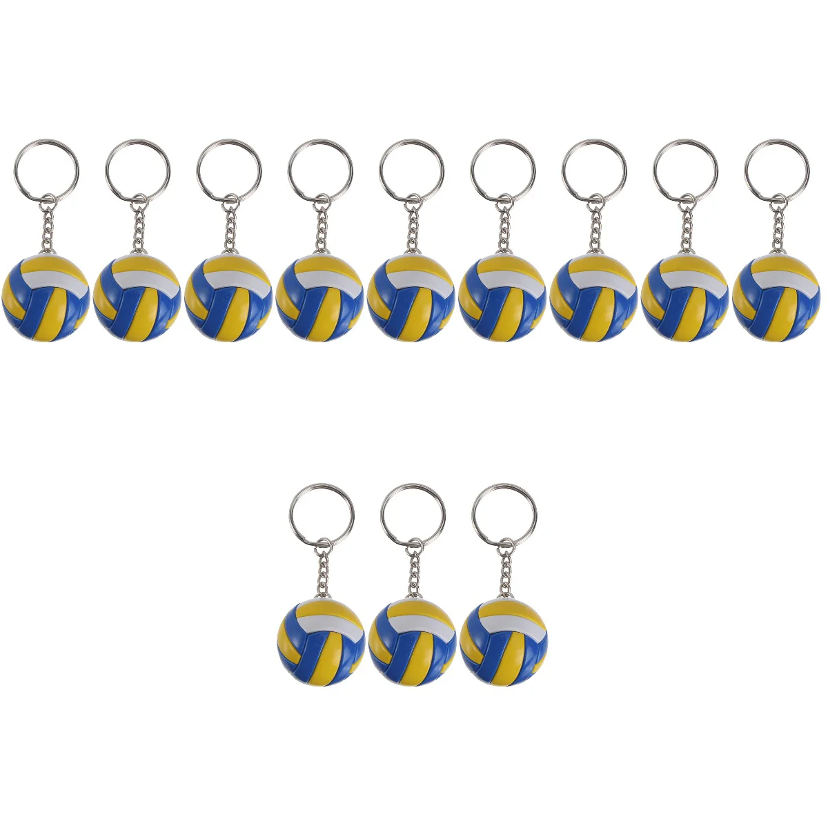 12 Pcs Volleyball Keychain Sports Theme Ring Rings for Car Keys Fan Mini Backpack Keyring Player Charm Small Gift inflatables children inflatable rabbit rings toys kindergarten outdoor throwing sports colorful pvc plastic puzzle child toy