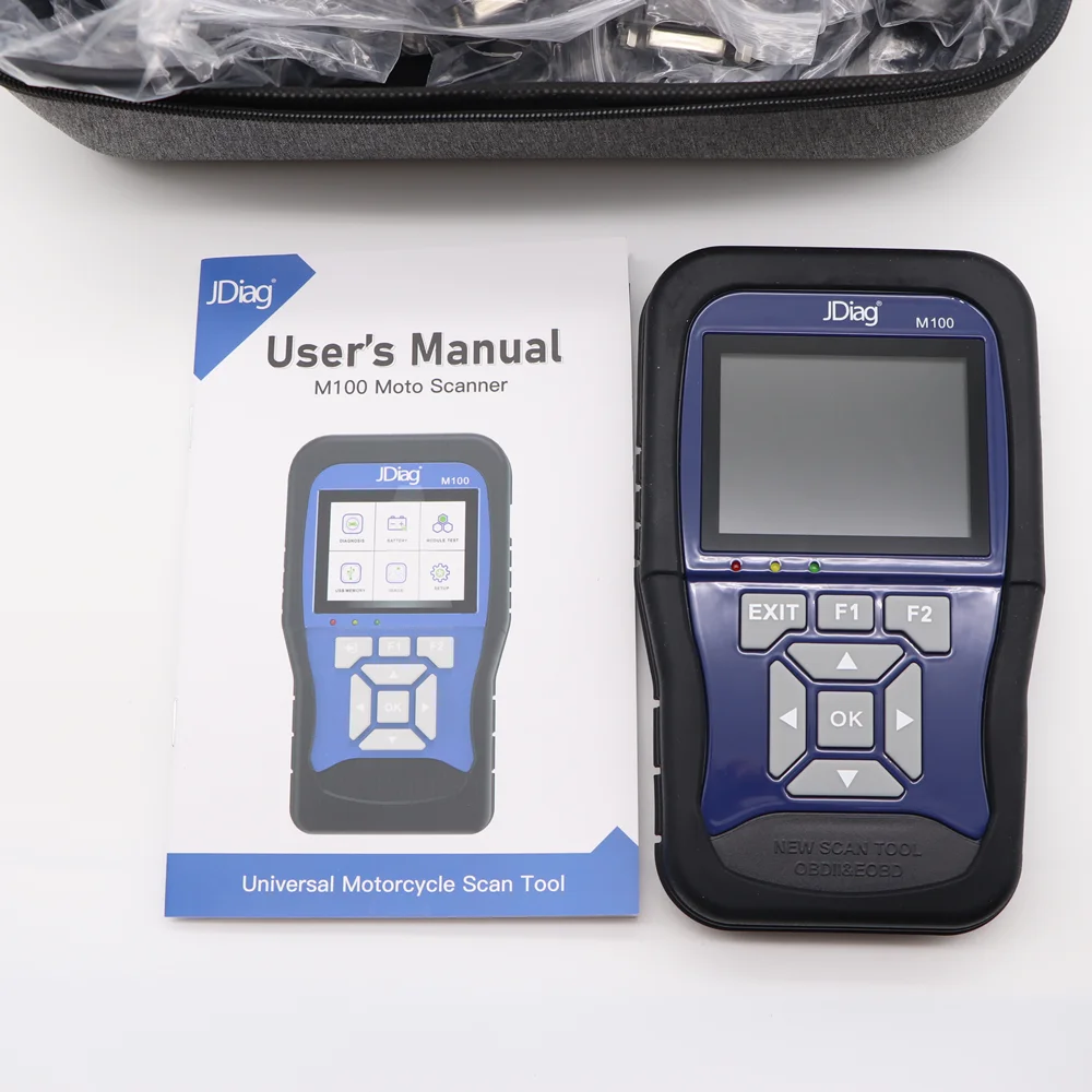 Original JDiag M100 Motorcycle Diagnostic Tool Motor Scan 2in1 Universal Motorbike Scanner Battery Tester