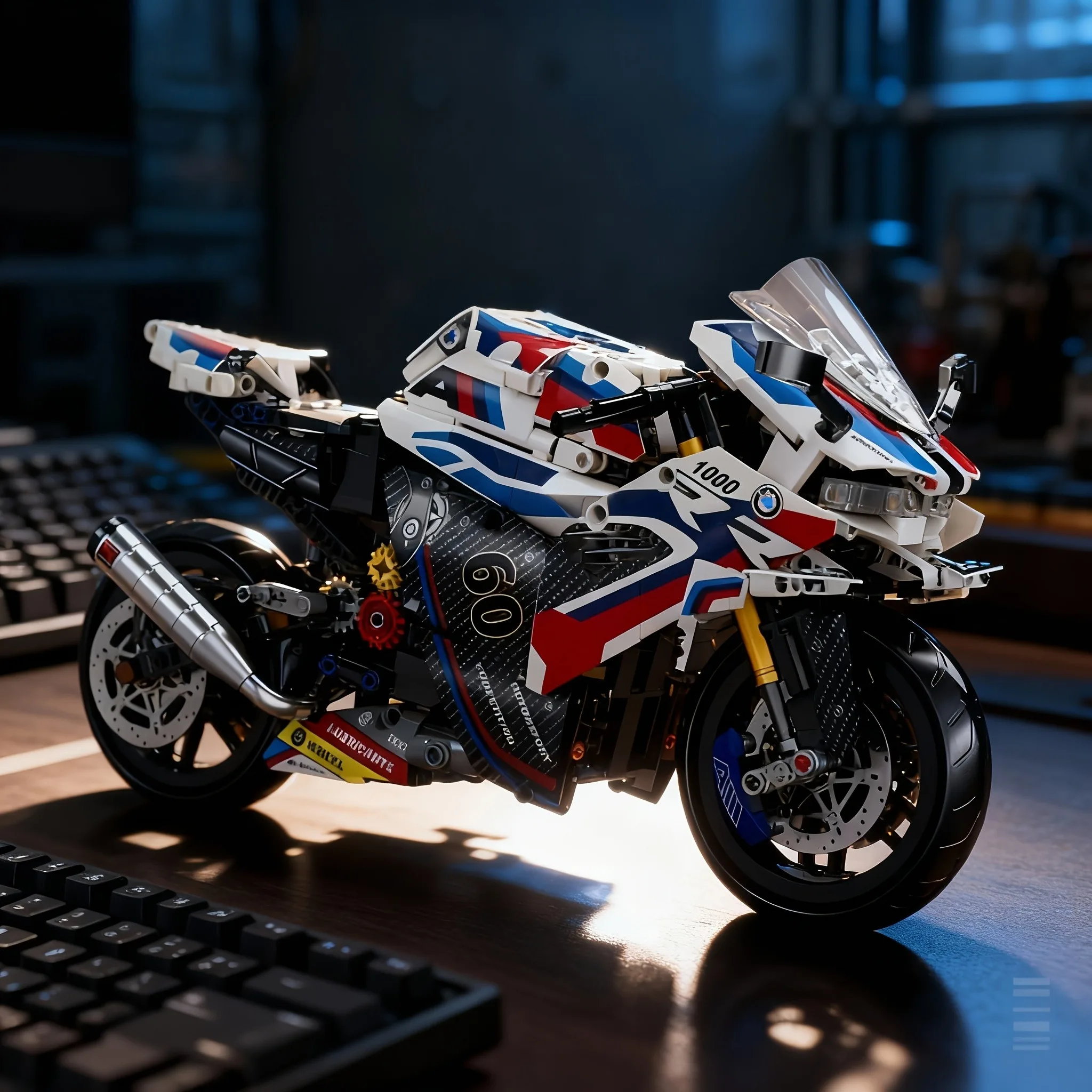 BrickForge 1:8 Motorcycle Building Block Kit - Technical Model view 4