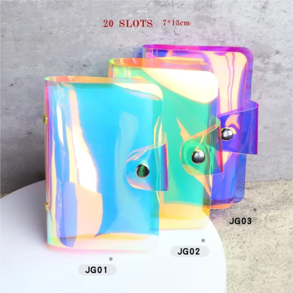 오로라 PU Lether 네일 아트 스탬핑 플레이트 홀더 주최자 20 슬롯 카드 가방 앨범 스텐실 보관 케이스 12X6cm 스탬프 템플릿