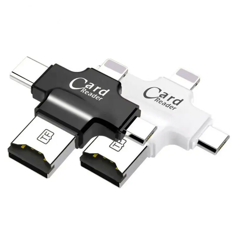 Convenient Portable 4-in-1 Reader Easy To Use Sleek High-speed Data Transfer For Mobiles Mobile Phone Reader Fast Transfer Speed