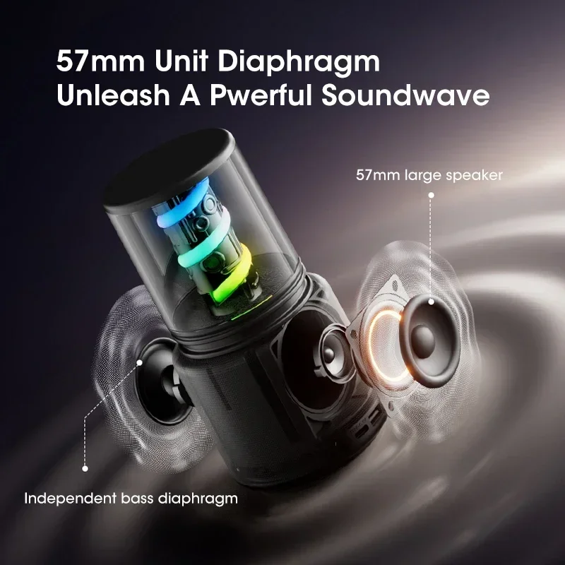 Niye Z5202 Bluetooth 5.3 Outdoor Party Speaker, Waterproof Portable Wireless Speaker for Sport & Bass, IPX5 Travel Speaker