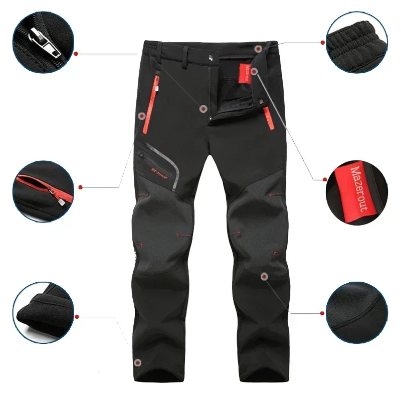 Sports Pants Casual Sports Pants Men Winter Hiking Trekking Fishing Camping Climbing Trousers Oversize 6XL Waterproof Outdoor Women Cycling Fleece Pants