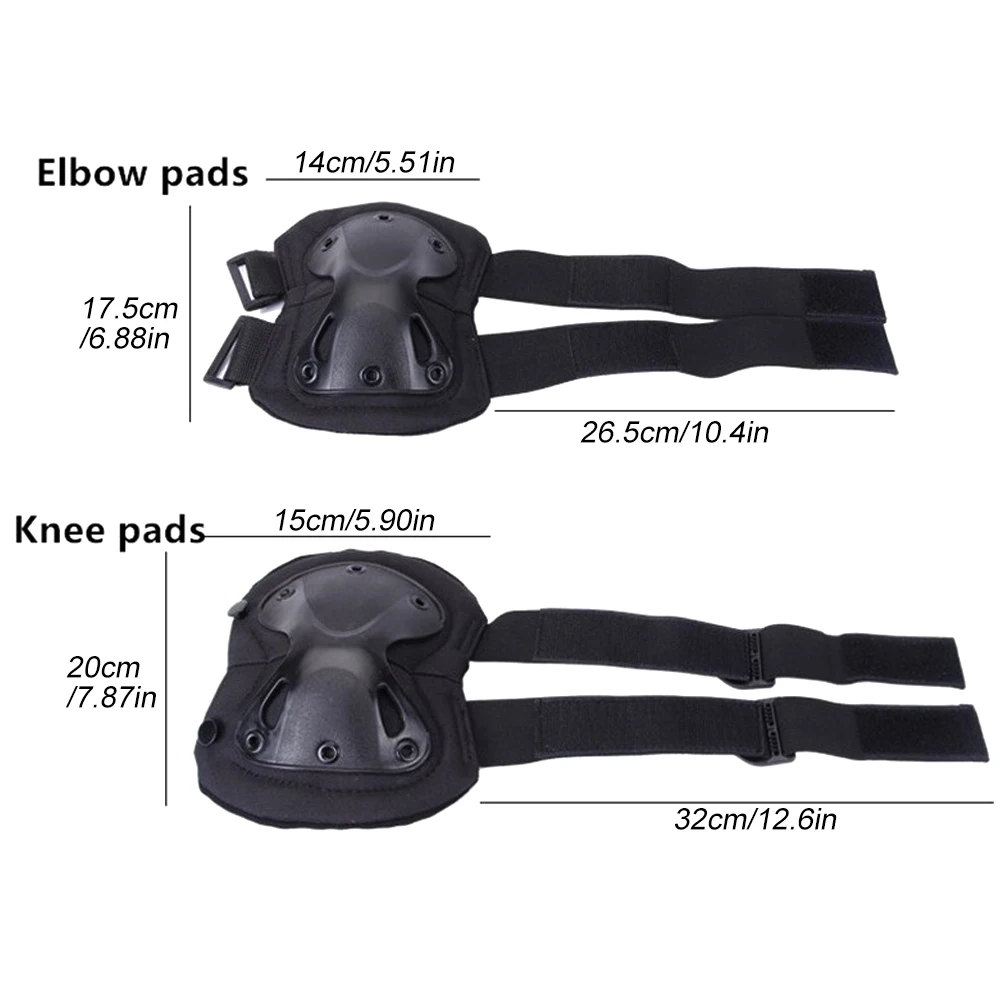 4Pcs Tactical Knee Pad Elbow CS Military Protector Army Airsoft Outdoor Sports Hunting Kneepad Safety Gear Knee Protective Pads 3