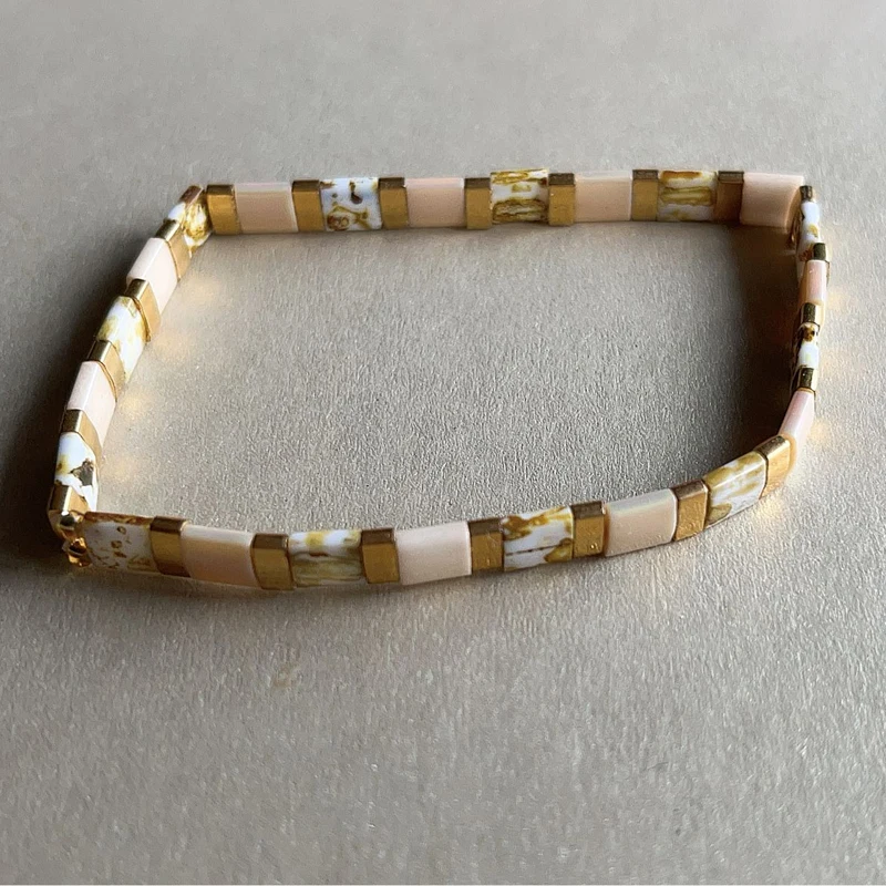 KELITCH Bracciali Elasticizzati Fatti A Mano – Perline Tila Miyuki Multicolore, Regolabili, Confezione Regalo