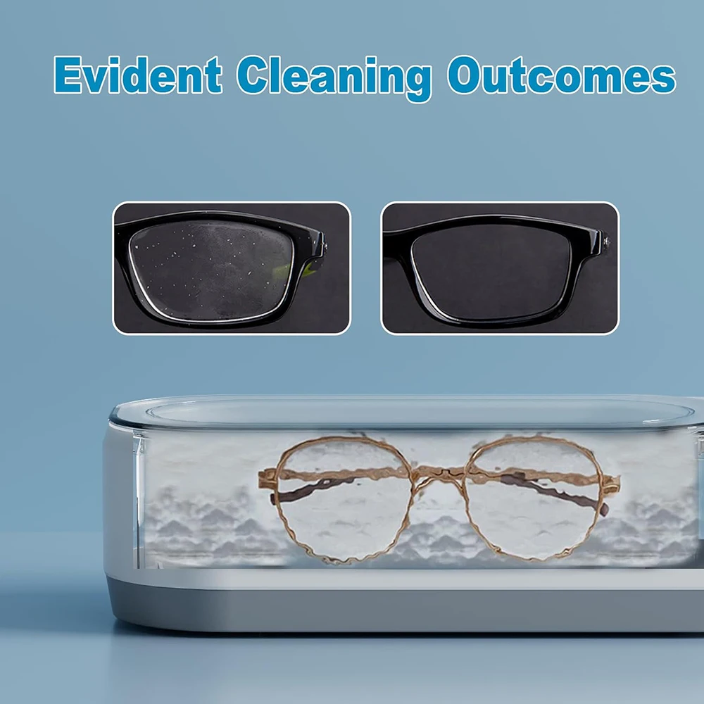 KUNPHY Ultrasonic Cleaning Machine Household 350ML 46KHz Vibration Cleaning Multifunctional Glasses Jewelry Deep Cleaning Tool 2