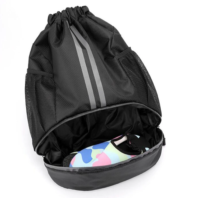 Fitness Drawstring Waterproof Backpack Basketball Football Backpack with Ball and Shoe Compartment Sport Bag Men Gym Soft Bag
