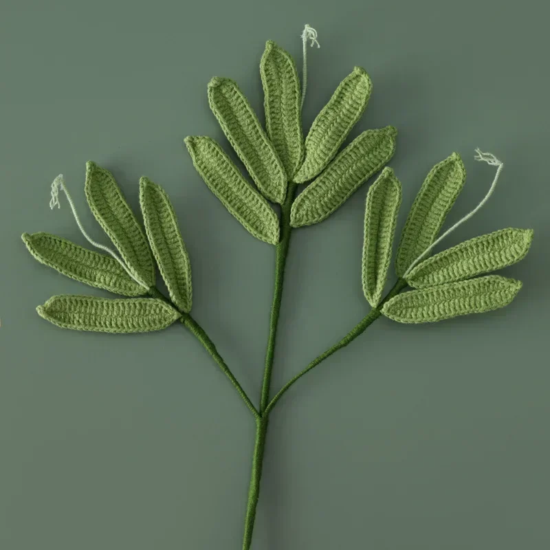 Yarn Flower Bouquet Diy Flower Bouquet 1pc Handmade Finished Flower Leaves New Bouquet Home Decoration Flower Arrangement Material Fan Leaves Wedding Photography Props