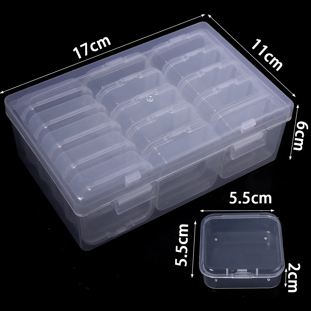 1pc Transparent Plastic Box Compartment Storage Box Small Square Container for Jewelry Beads Desktop Sundries Sorting Storage