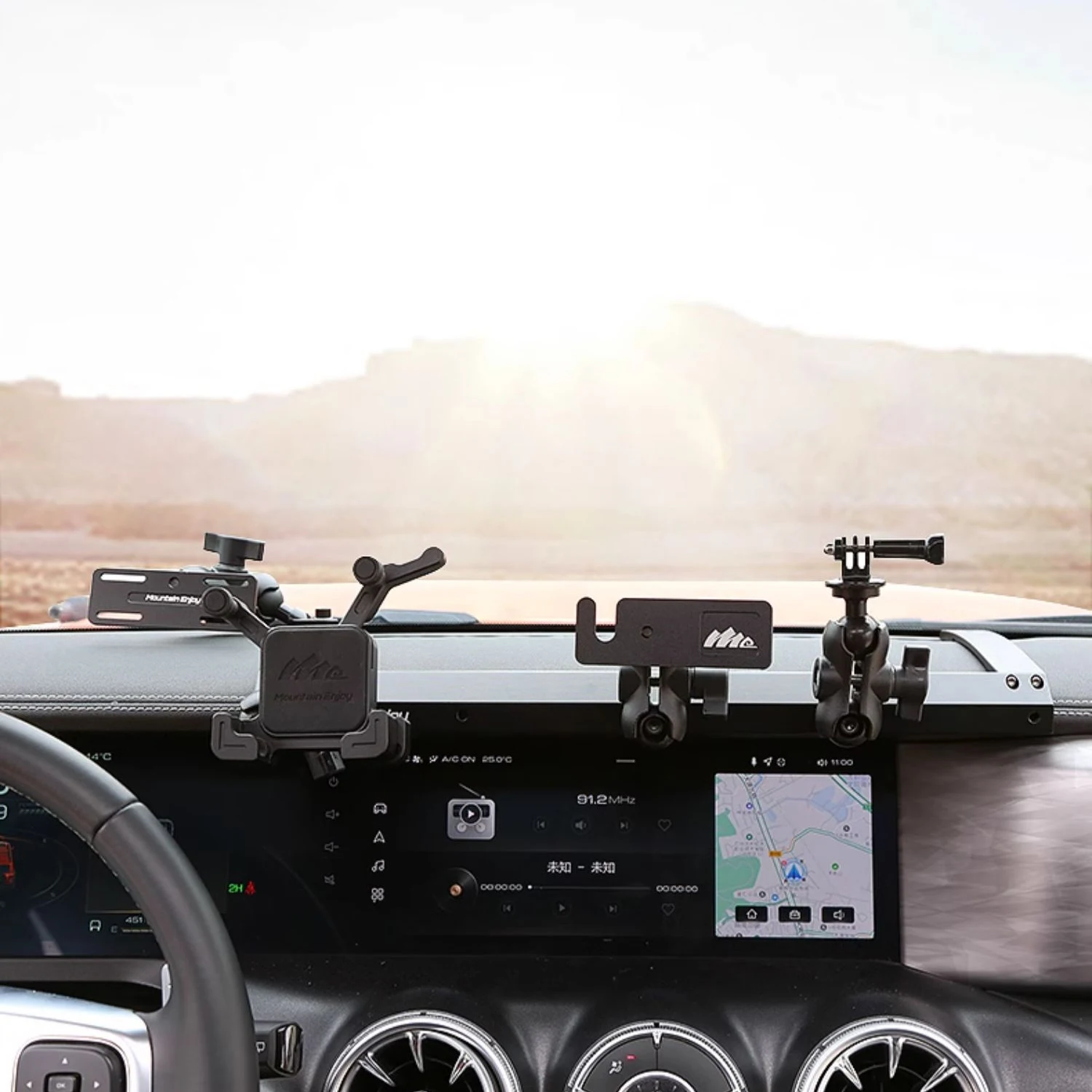 LHD만 GWM WEY 탱크 300 Tank300 2020-2024 센터 콘솔 휴대폰 거치대 GPS 네비게이션 무전기 라디오 브래킷