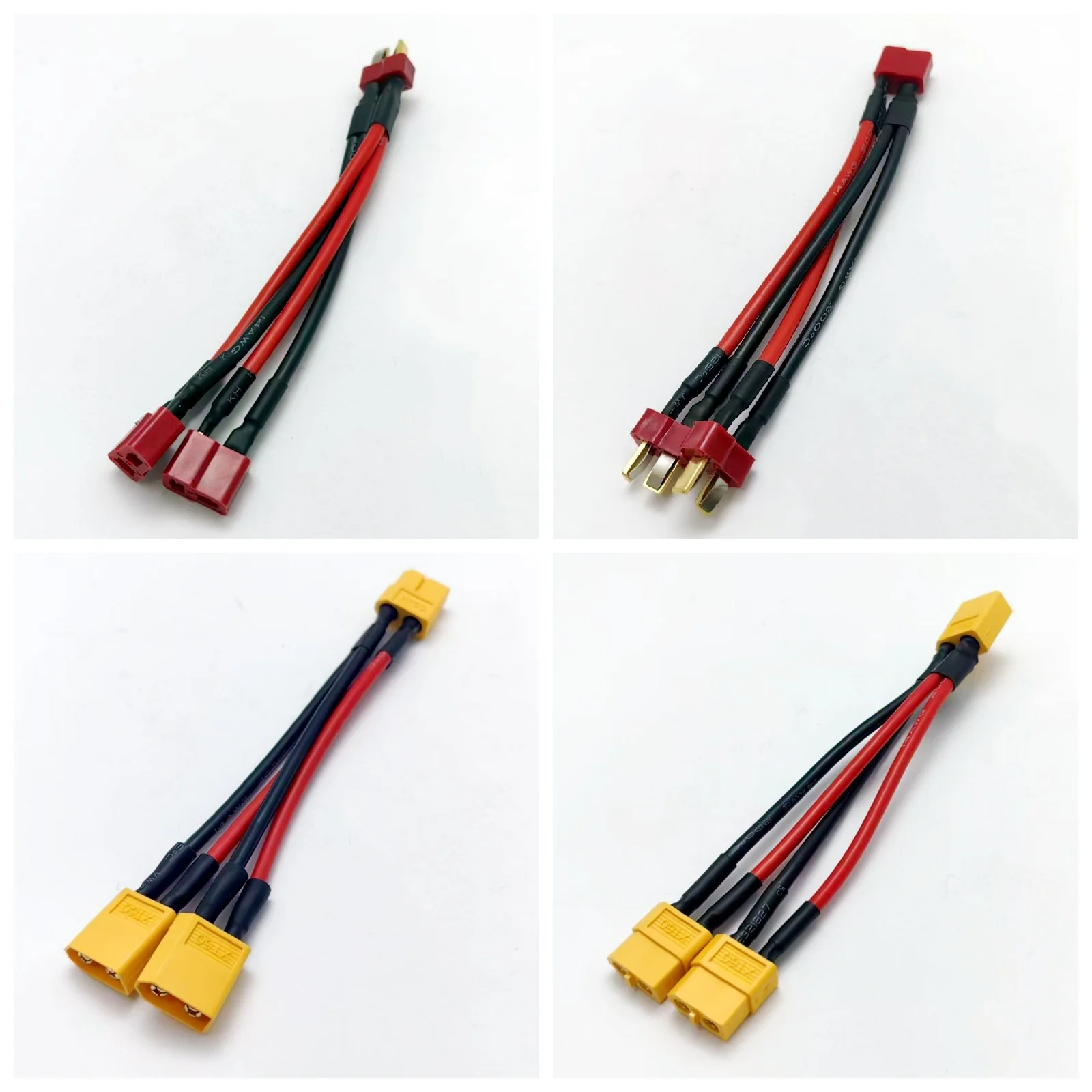 Adaptateur Parallèle Batterie Drone XT60/T-plug 1M2F 1F2M 14AWG 10cm
