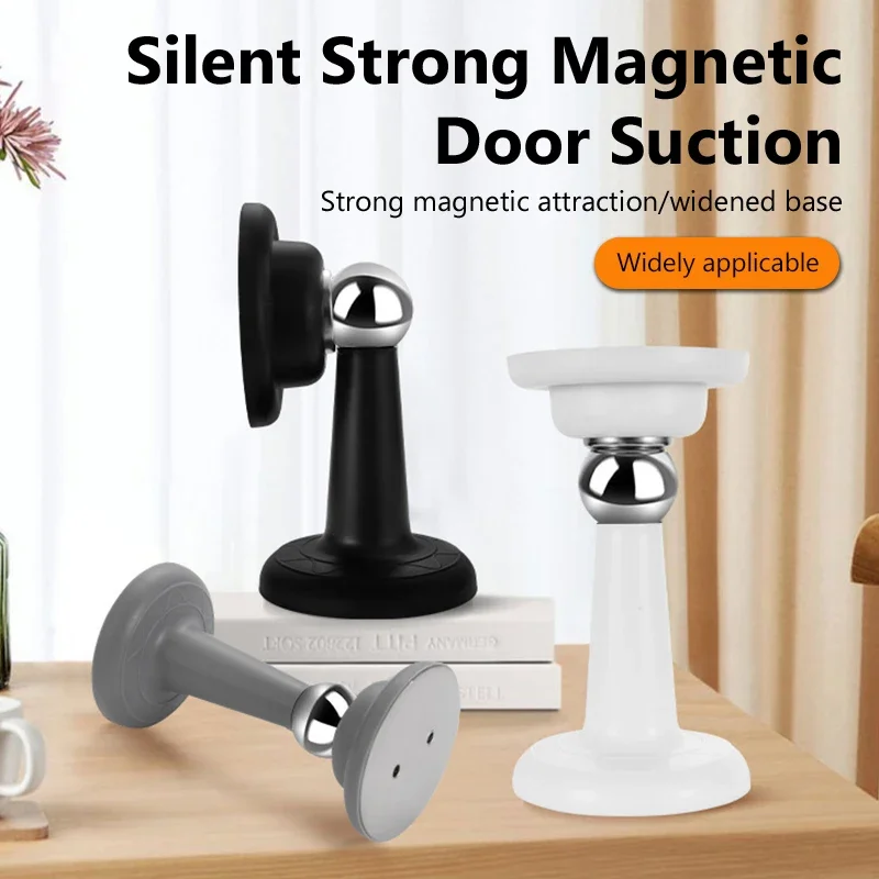 Strong Magnetic Silent Suction Household Bedroom Free-punch Door Suction Anti-collision Door Stop Silicone Floor Suction