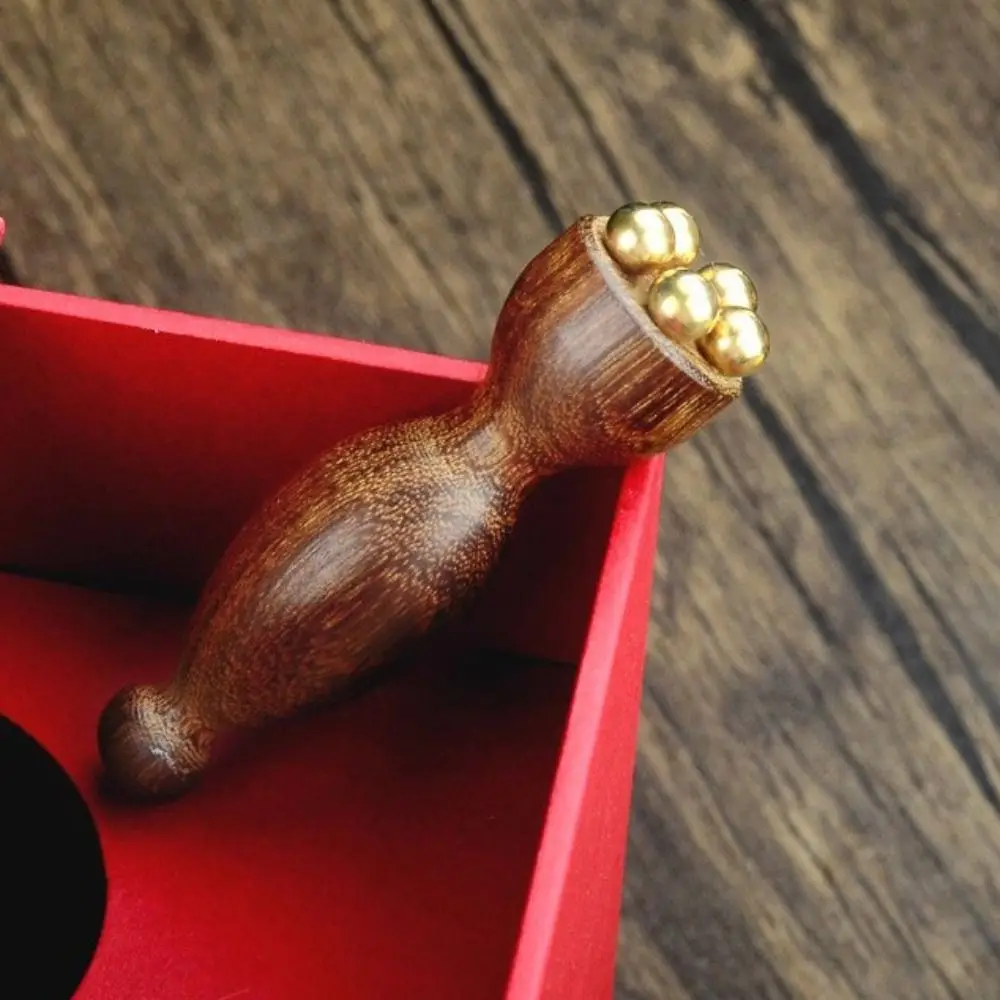 Handheld Lotus Seedpod Shape Massager Antistatic Multifunctional Face Manual Massager Five Beads Skin Scraping Eye Massage Stick