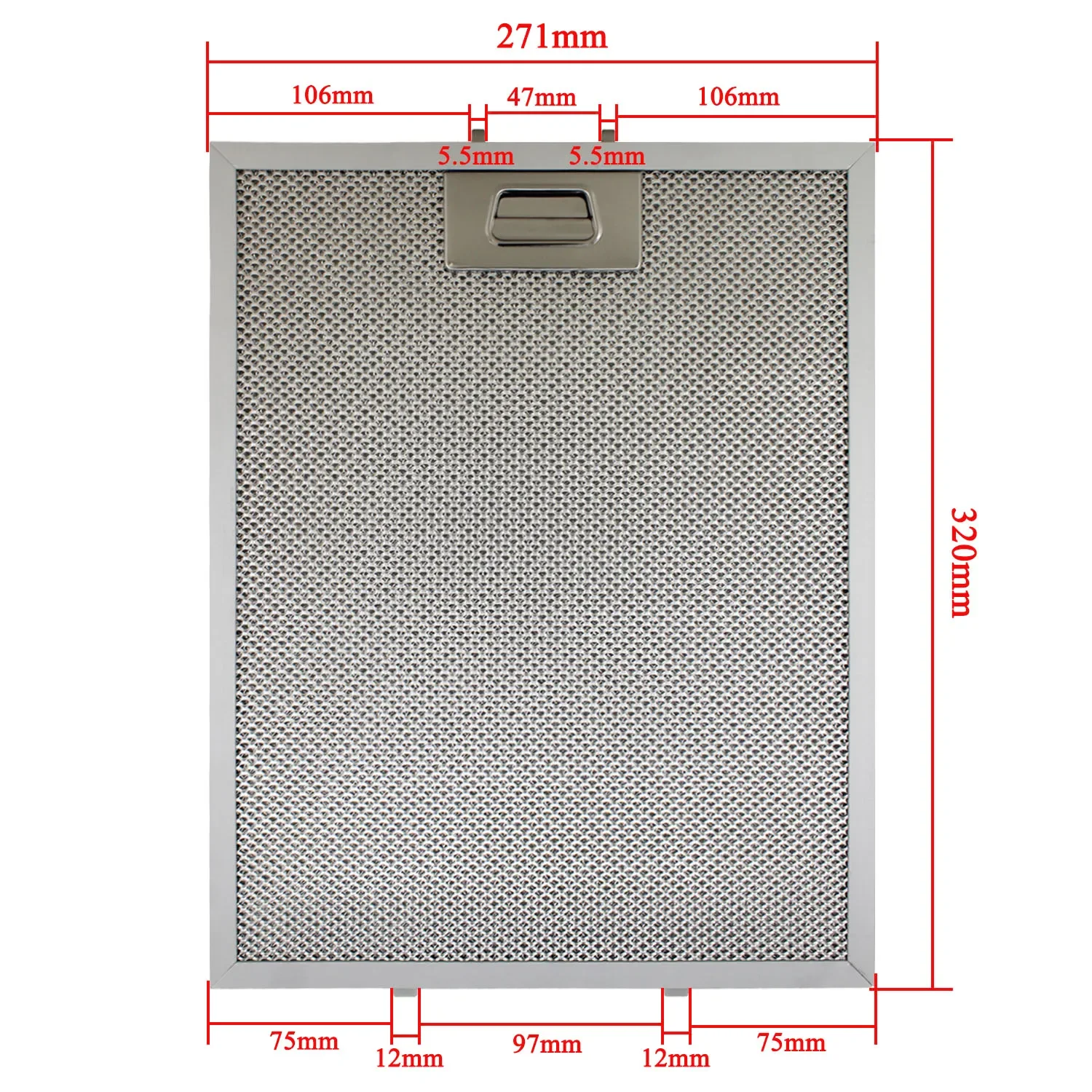 Cooker Hood Filter 271.5*320mm Metal Mesh Extractor Vent Filter for Kitchen