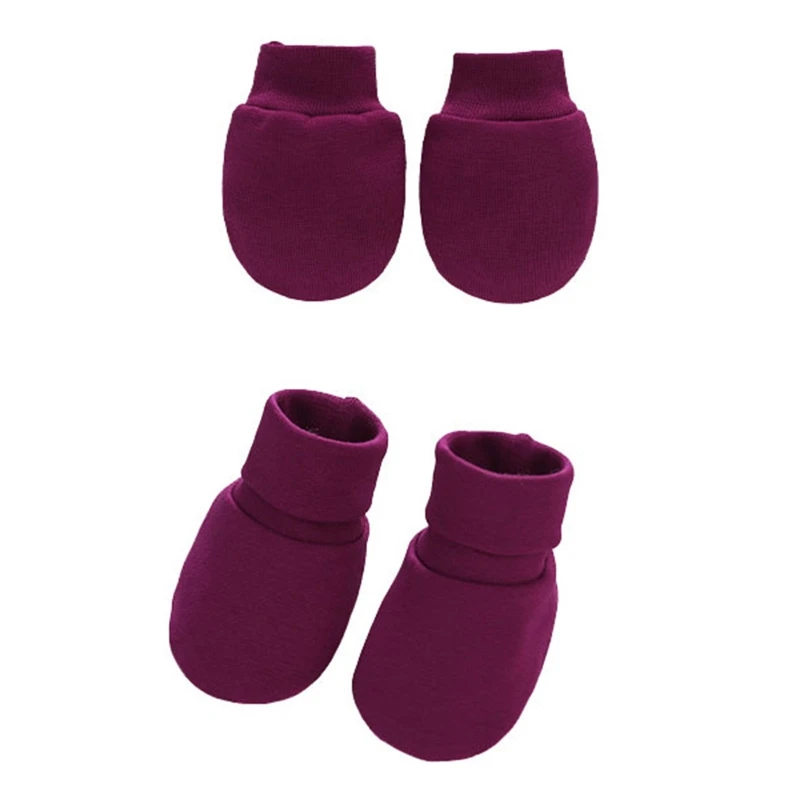 Baby Soft Cotton Gloves Foot Covers Set Anti Scratching Mittens Socks Face for Protection Gloves for Newborn Inf 5