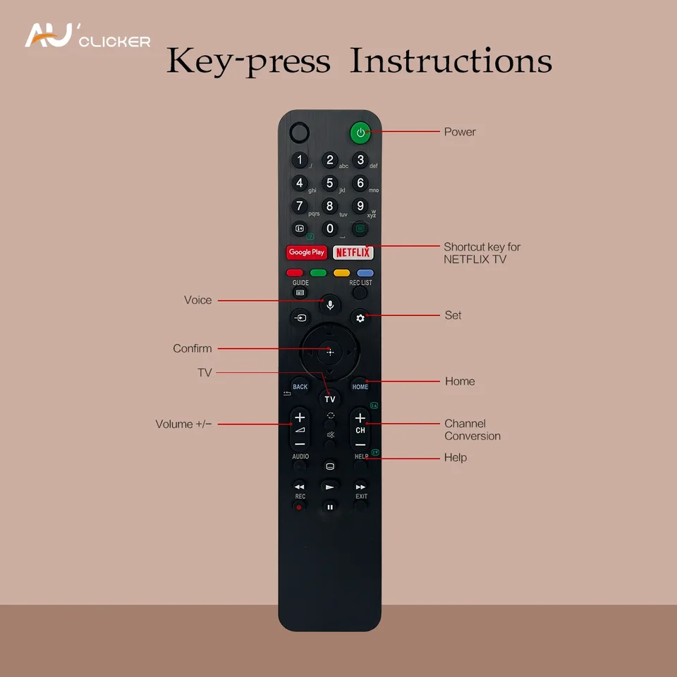 Telecomando di ricambio originale RMF-TX500E per Sony KD75XH9096 Smart 4K UHD HDR OLED TV Telecomando di ricambio originale RMF-TX500E per Sony KD75XH9096 Smart 4K UHD HDR OLED TV