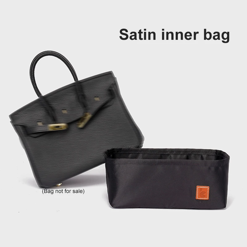 Satin Insert Bag Organizer for H-Birkin Bags 25 30 35 Handbag Organizer Portable Cosmetic Women Bag Travel Purse Organizer