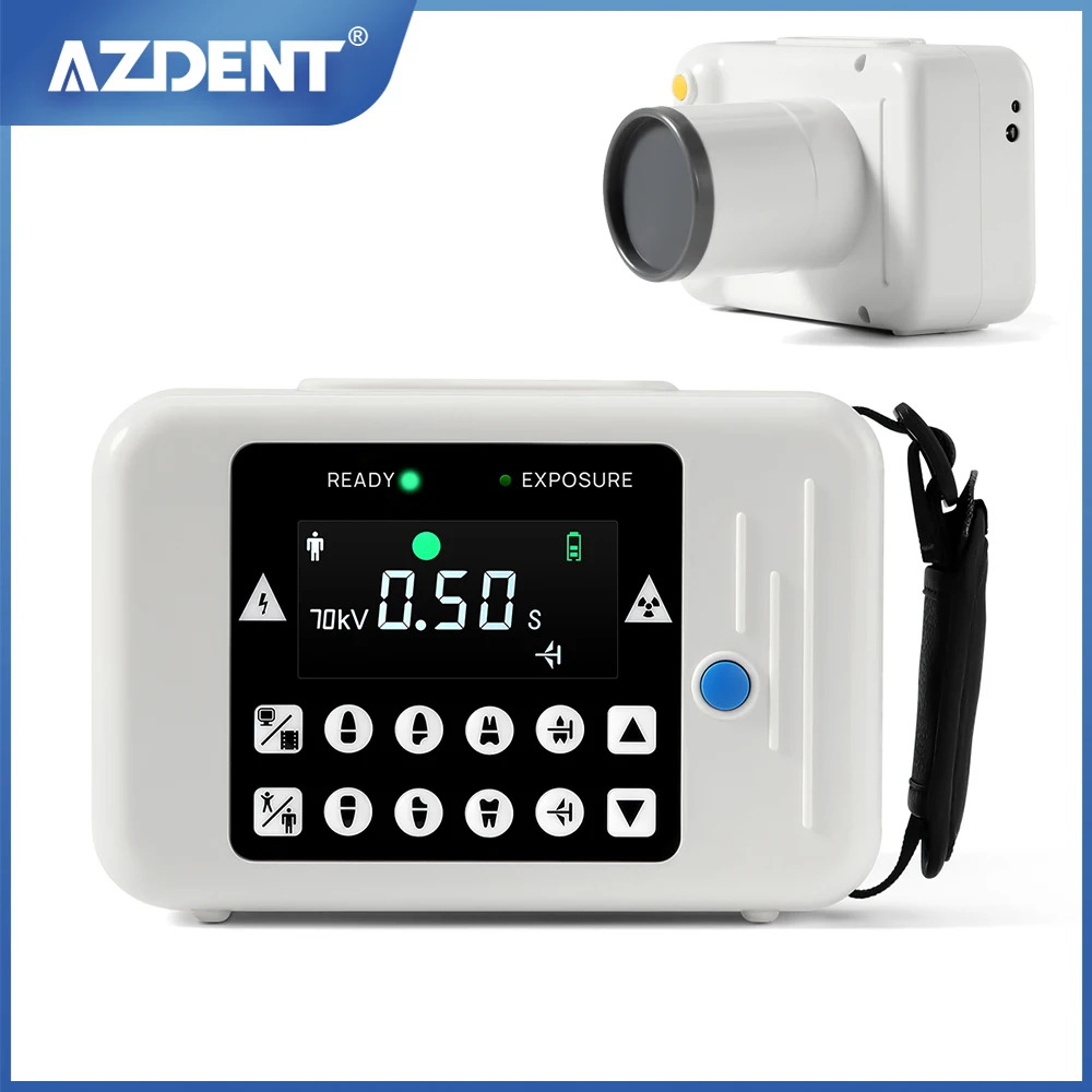 

AZDENT Portable Dental X-ray Machine High Frequency Imaging System X Ray Dentistry Lab Equipment Compatible with Digital Sensor