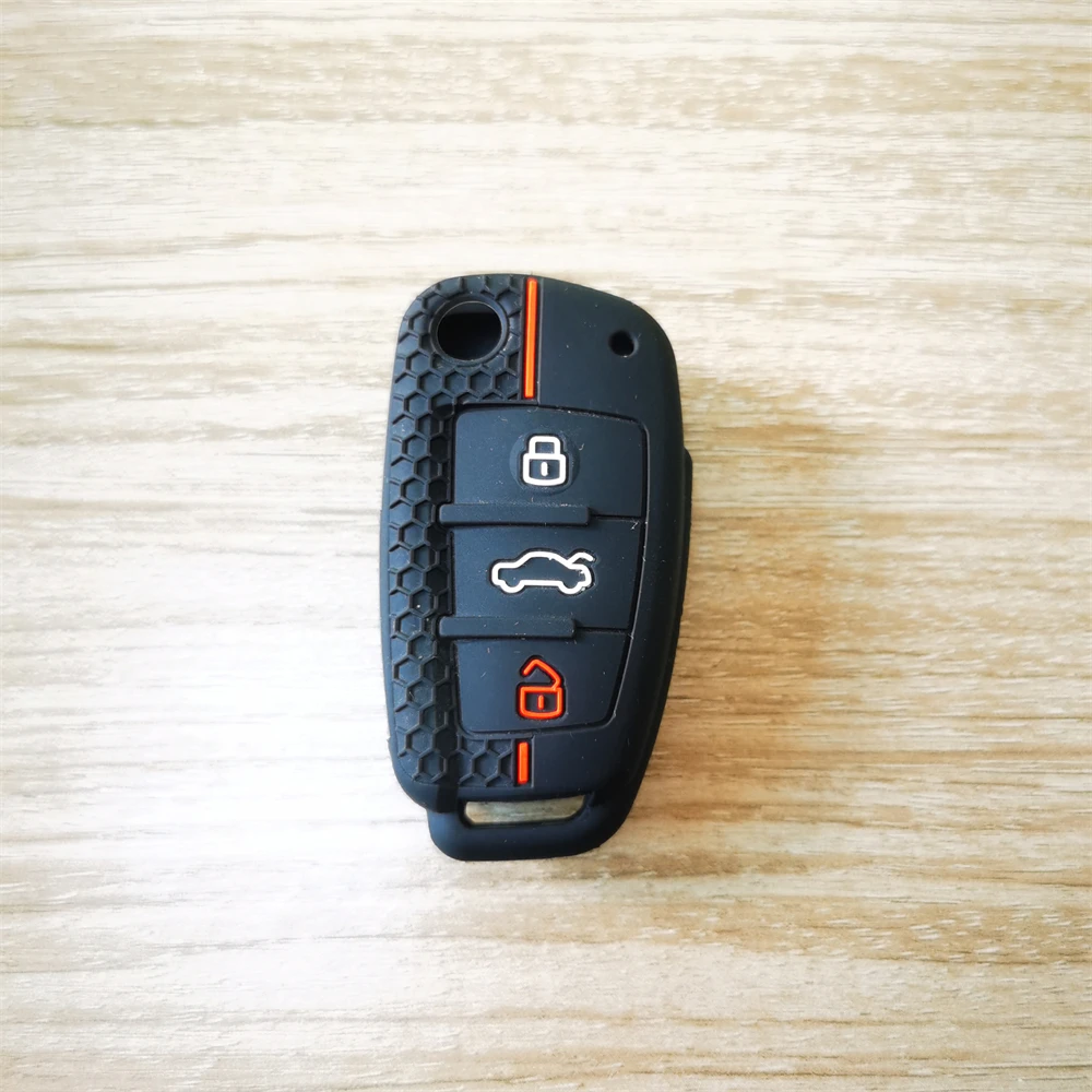 Key Case Cover Silicone Key Case Cover Shell for Audi A4 B7 A6 C6 4f 8v A3 8p A1 A3 Accessories Auto Remote Key Holder 3 Button Jacket