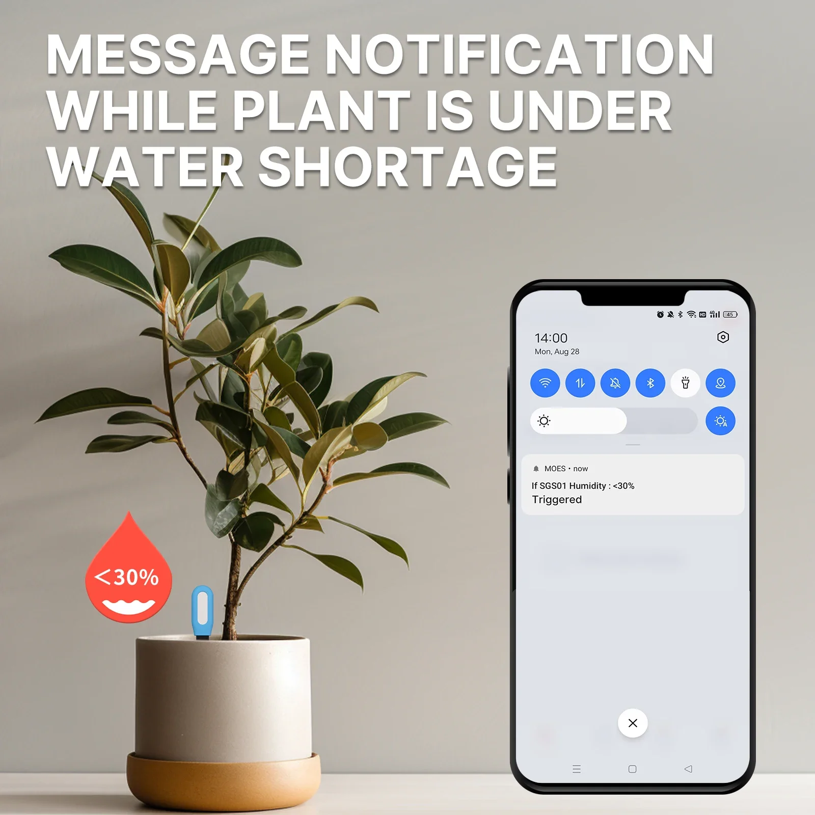 MoesHouse Smart ZigBee Soil Temperature Meter Moisture Humidity Sensor Plant Monitor Detector Garden Automation Irrigation