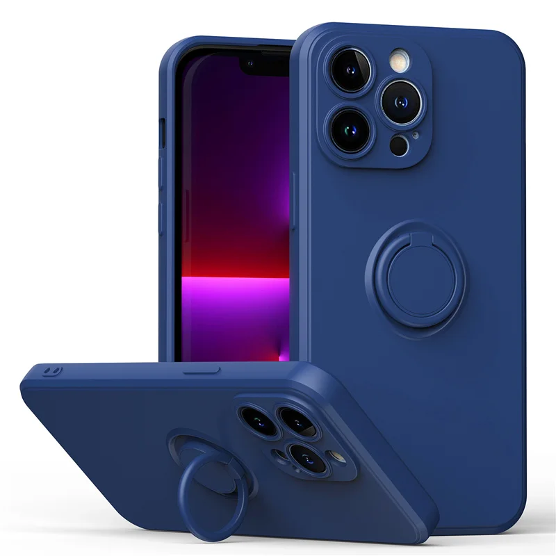 Coque téléphone magnétique en silicone avec anneau de support_voghion.com