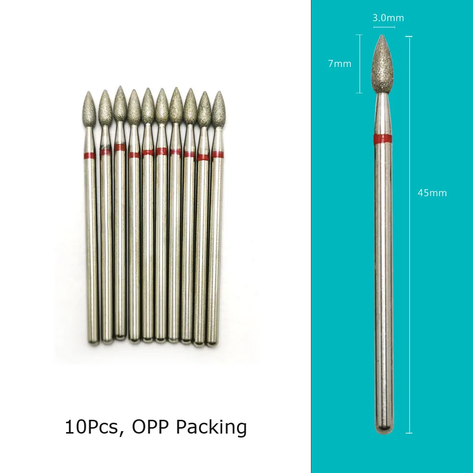 HYTOOS Nail Drill Bits Diamond Cutters for Manicure Cuticle Burr Milling Cutter for Pedicure Nails Accessories Tools 6