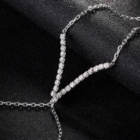 Simple Rhinestone V Finger Bracelet Ring Wrist Decoration 4