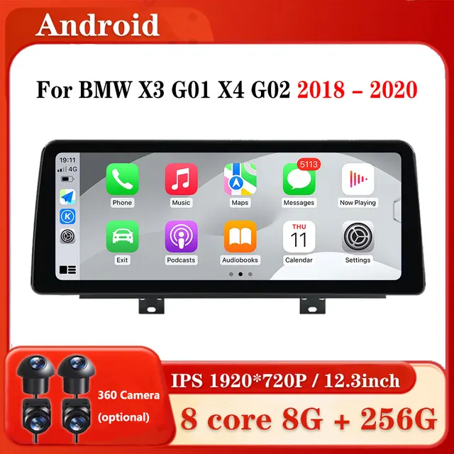Android Car Radio Video Multimedia Player DSP Stereo 4G WiFi GPS Navi 12.3'' For BMW X3 G01 X4 G02 2018 - 2020 EVO System 1