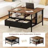 Flip Top Coffee Table, Square Coffee Metal Wood, Farmhouse Lift Up Coffees Table, Café Tables 4