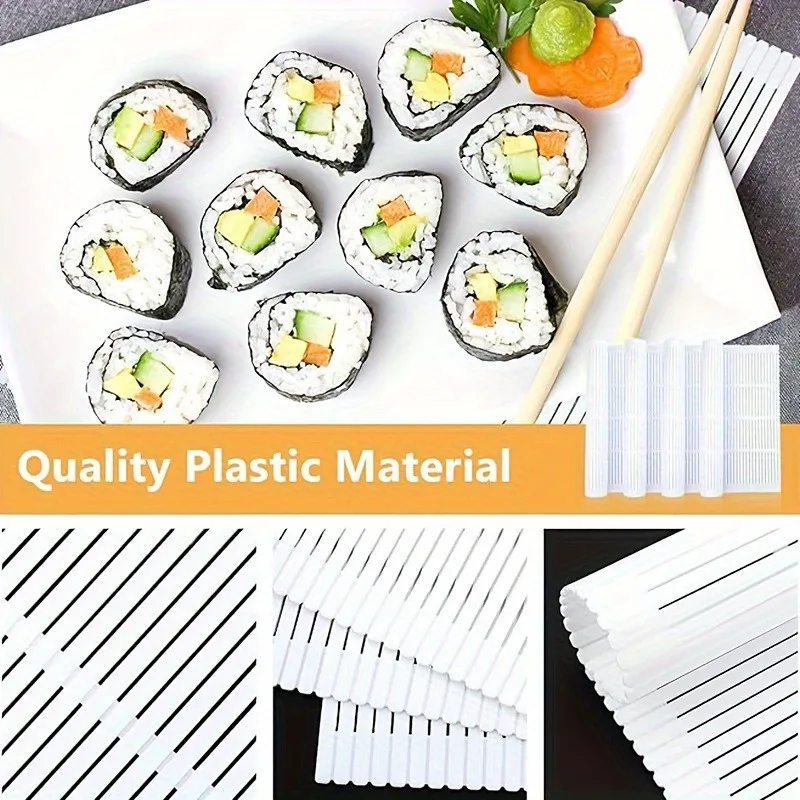 1개입 스시 롤 매트 - 완벽한 김밥과 주먹밥을 위한 간편한 논스틱 표면 - 내구성 있는 플라스틱 소재