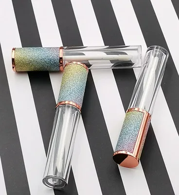 

10-50pcs Cosmetic Containers Packaging Rainbow Color Cap Empty Clear Tube 6ml Lip Gloss Tube With Wand Empty Lipstick Tube Tools