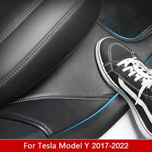 Protecteur de seuil de porte arrière pour Tesla Model Y, cuir artificiel, protection Anti-coup de pied caché, accessoire modèle y